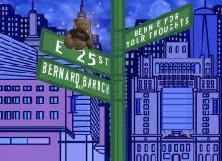 Graphic illustration with the cross streets of the vertical campus and Teddy.